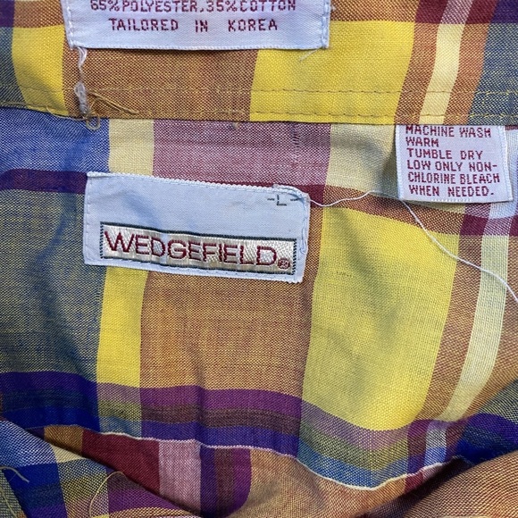 Wedgefield Plaid Button Down Short Sleeve Shirt (Size:Large, Color:Multi) - Picture 3 of 5